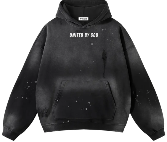 Vintage Washed Frayed Fleece Star Hoodie